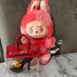 Miniature Birkin Handbag with a shoe for Labubu new